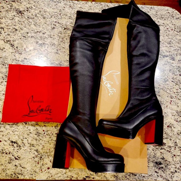 Christian Louboutin Shoes - New Christian Louboutin Stage Boot Alta 110mm Over The Knee Leather Boot sz 40